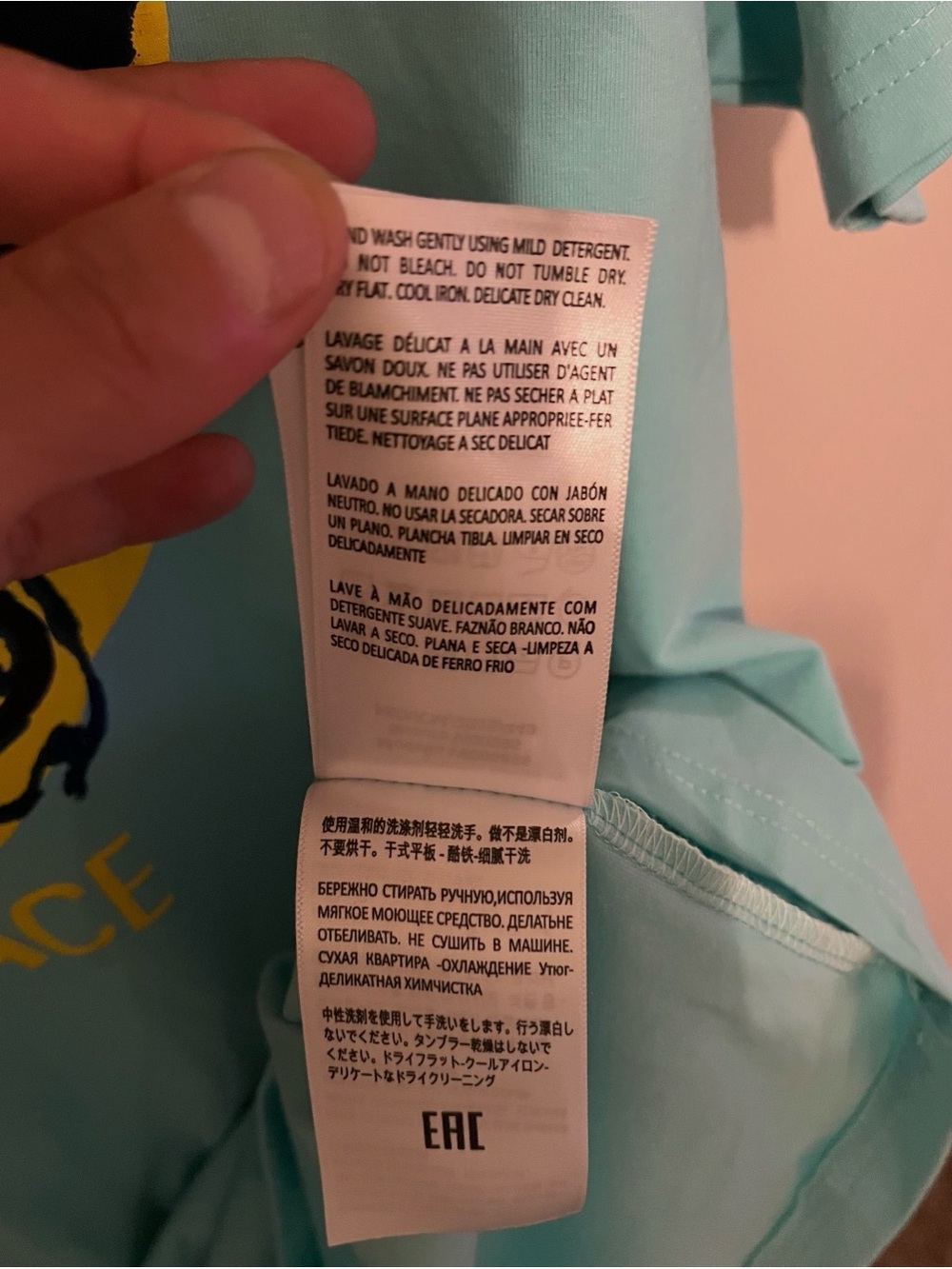 Versace mint green and white garment with brand tag - Picture 5 of 6